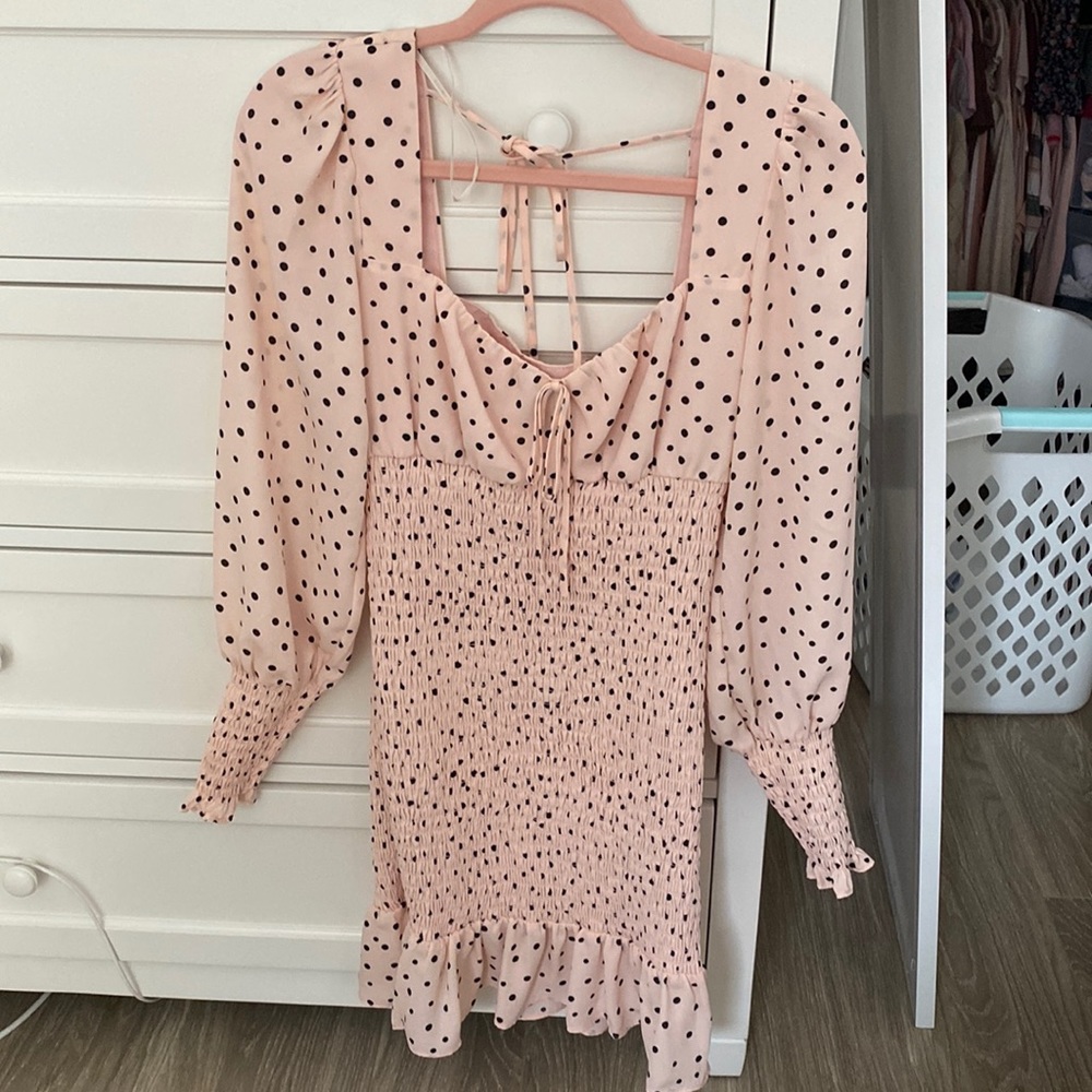 Forever 21 Smocked Polka Dot Dress